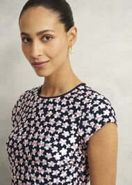 Petite Betty Embroidered Dress, Midnight Pink, hi-res