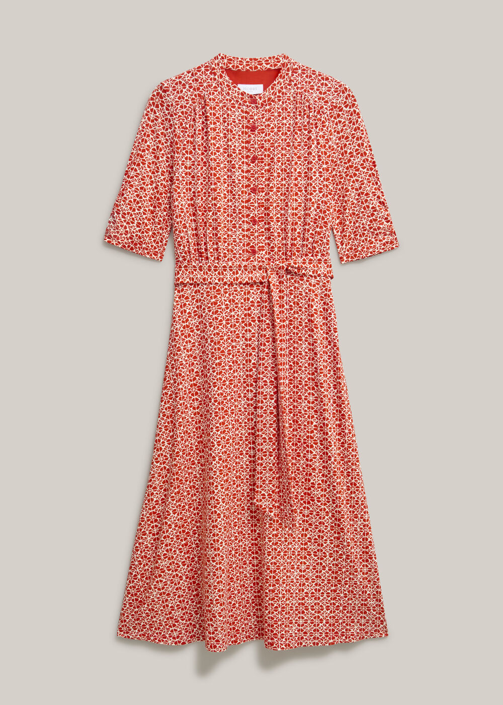 Cathy Jersey Dress, Red Ivory, hi-res