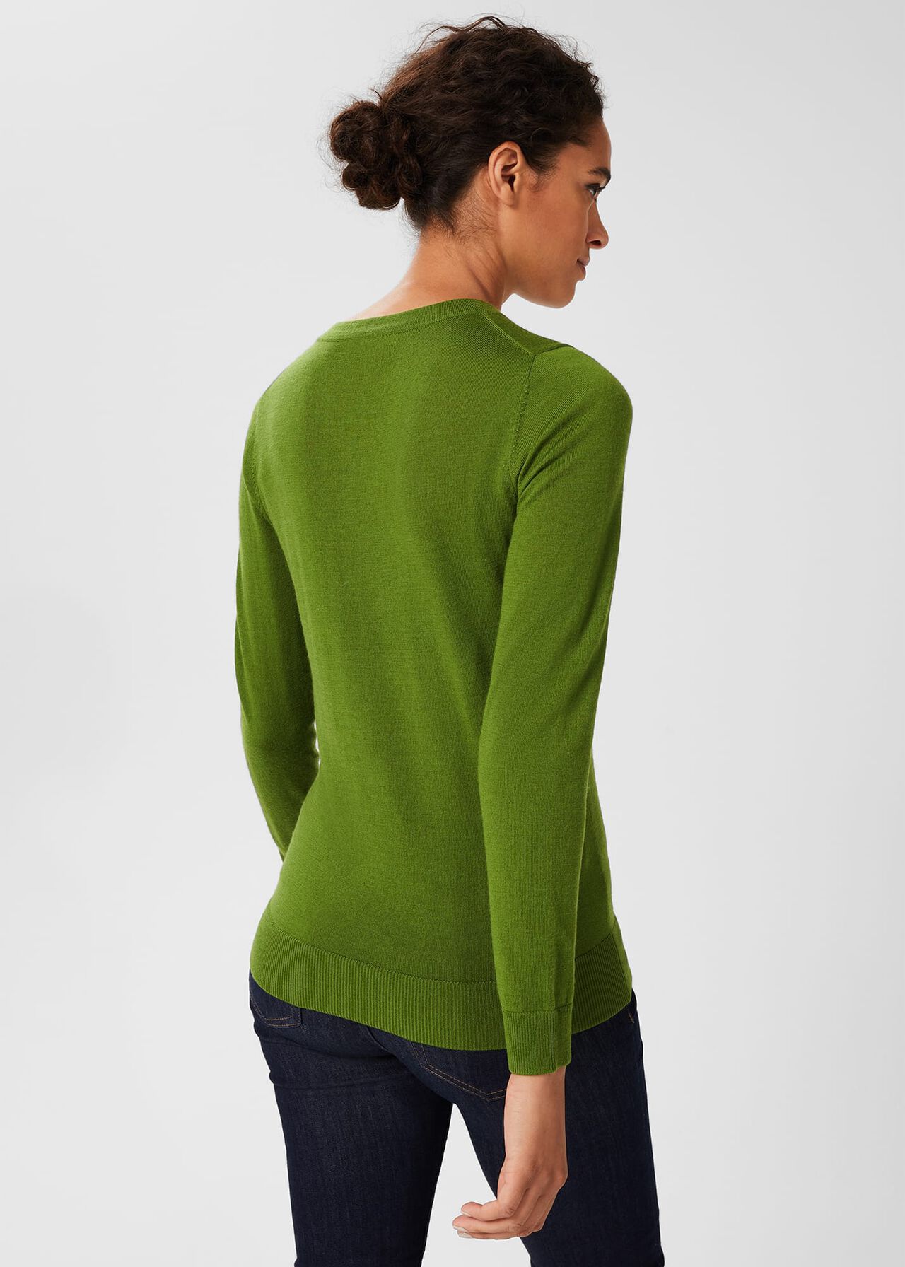 Penny Merino Wool Jumper, Cactus Green, hi-res