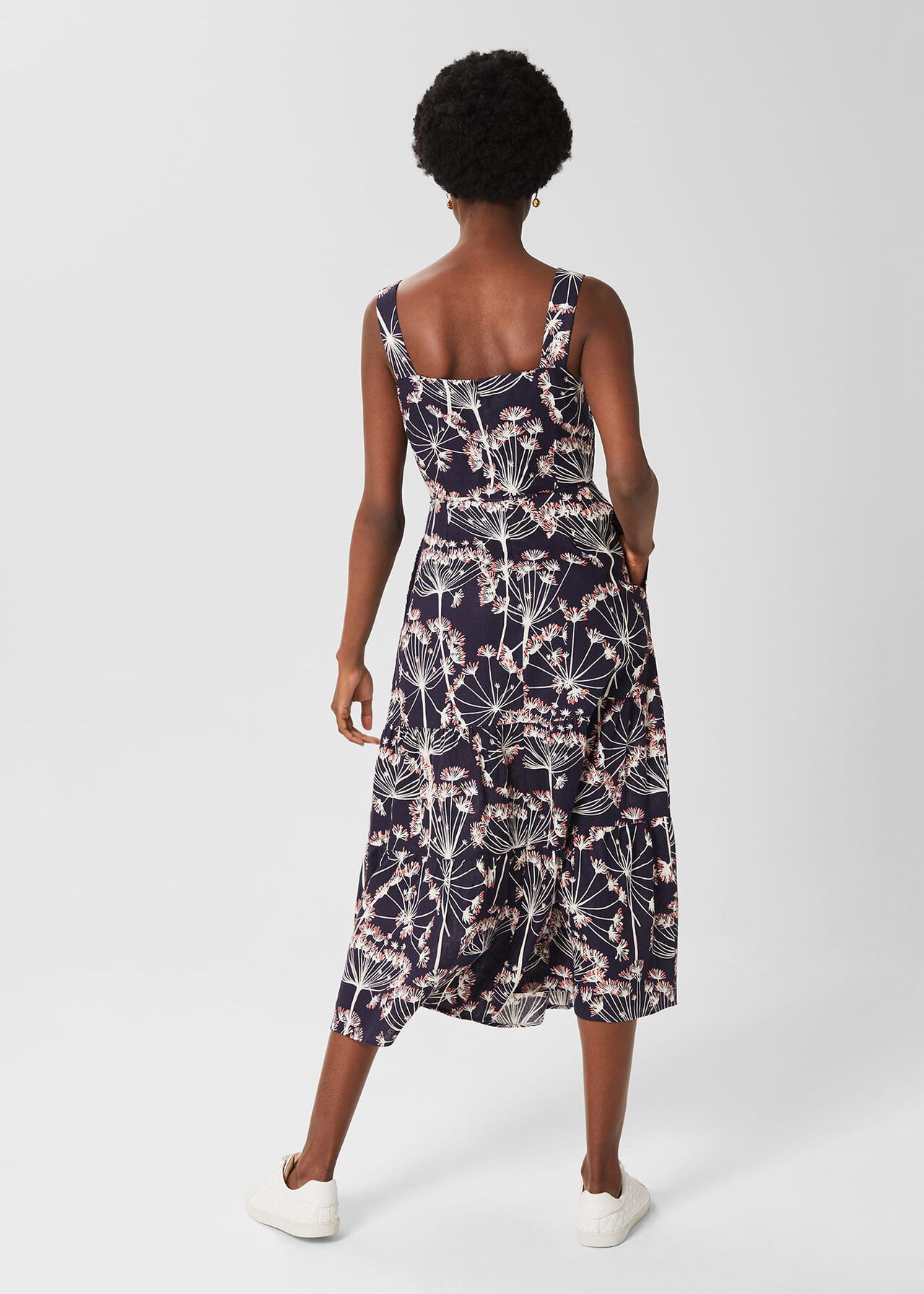 Lynley Linen Dress, Navy Multi, hi-res