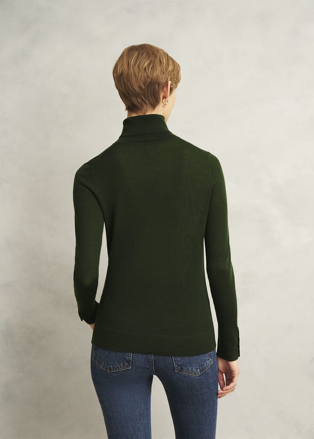 Lara Merino Rollneck Sweater, Yew Green, hi-res