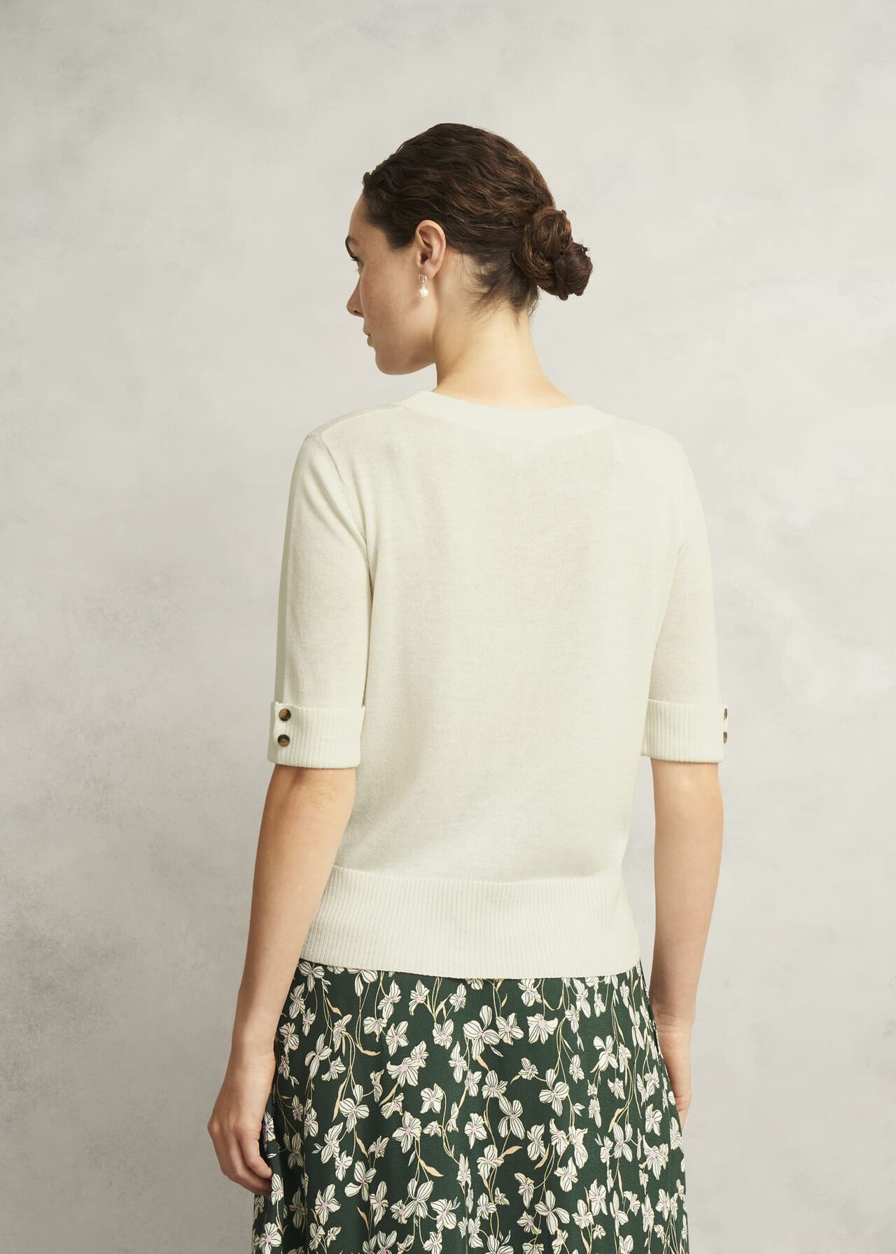 Leanne Knitted Top with Wool, Hobbs Ivory, hi-res