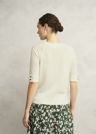 Leanne Knitted Top with Wool, Hobbs Ivory, hi-res