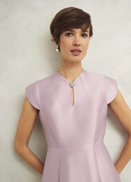 Rhea Wool Silk Dress, Soft Petal Pink, hi-res