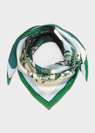 Hallie Silk Printed Scarf, Powder Blue Mlt, hi-res