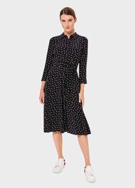 Emmaline Midi Dress, Navy Ivory, hi-res