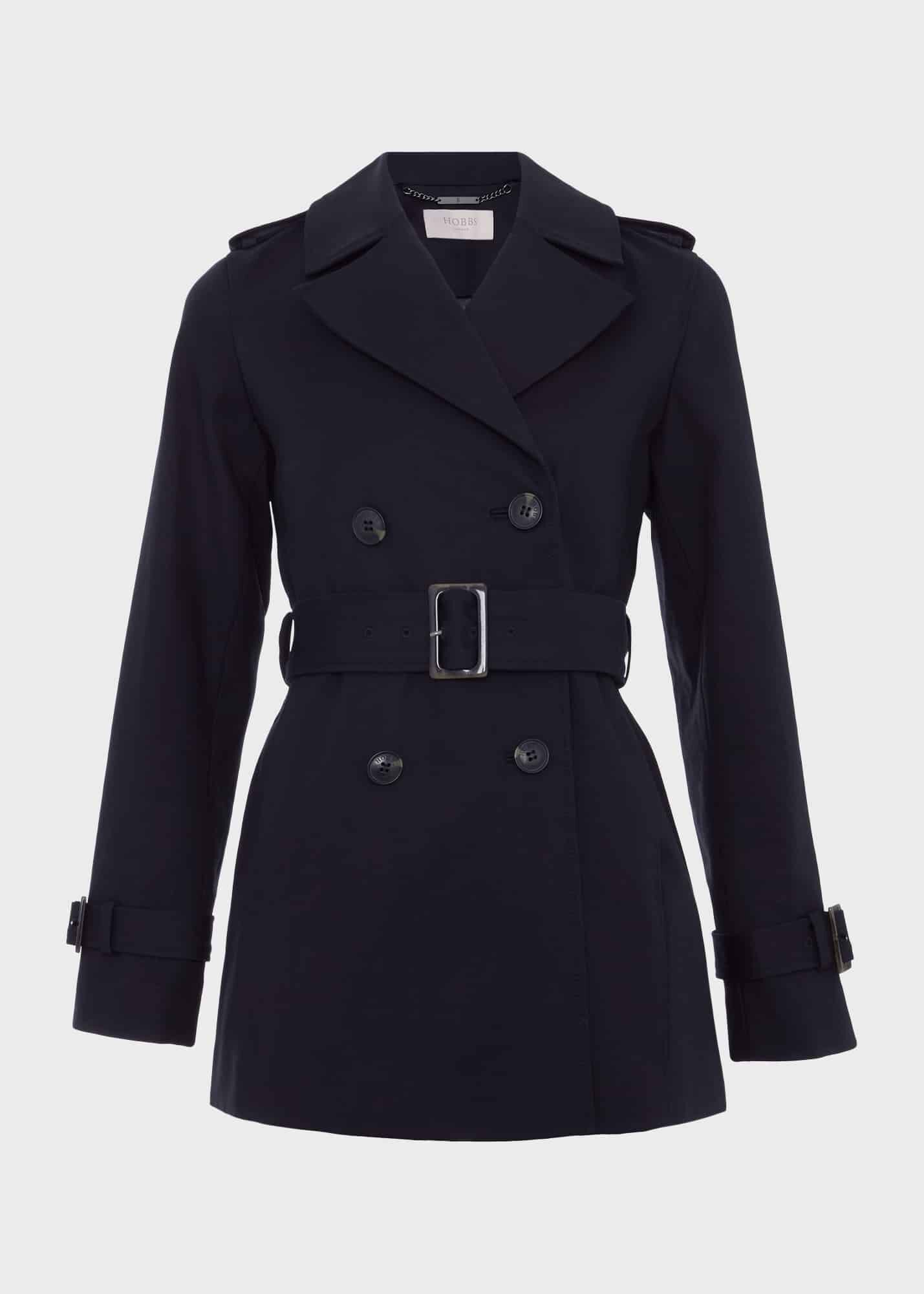 Hobbs navy trench outlet coat