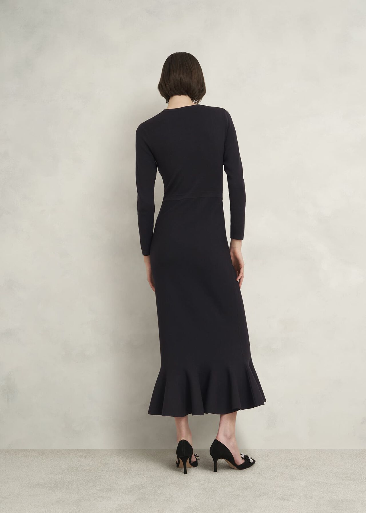 Lucilla Knitted Dress, Hobbs Black, hi-res