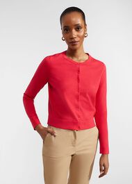 Michelle Cotton Cardigan, Rouge Pink, hi-res