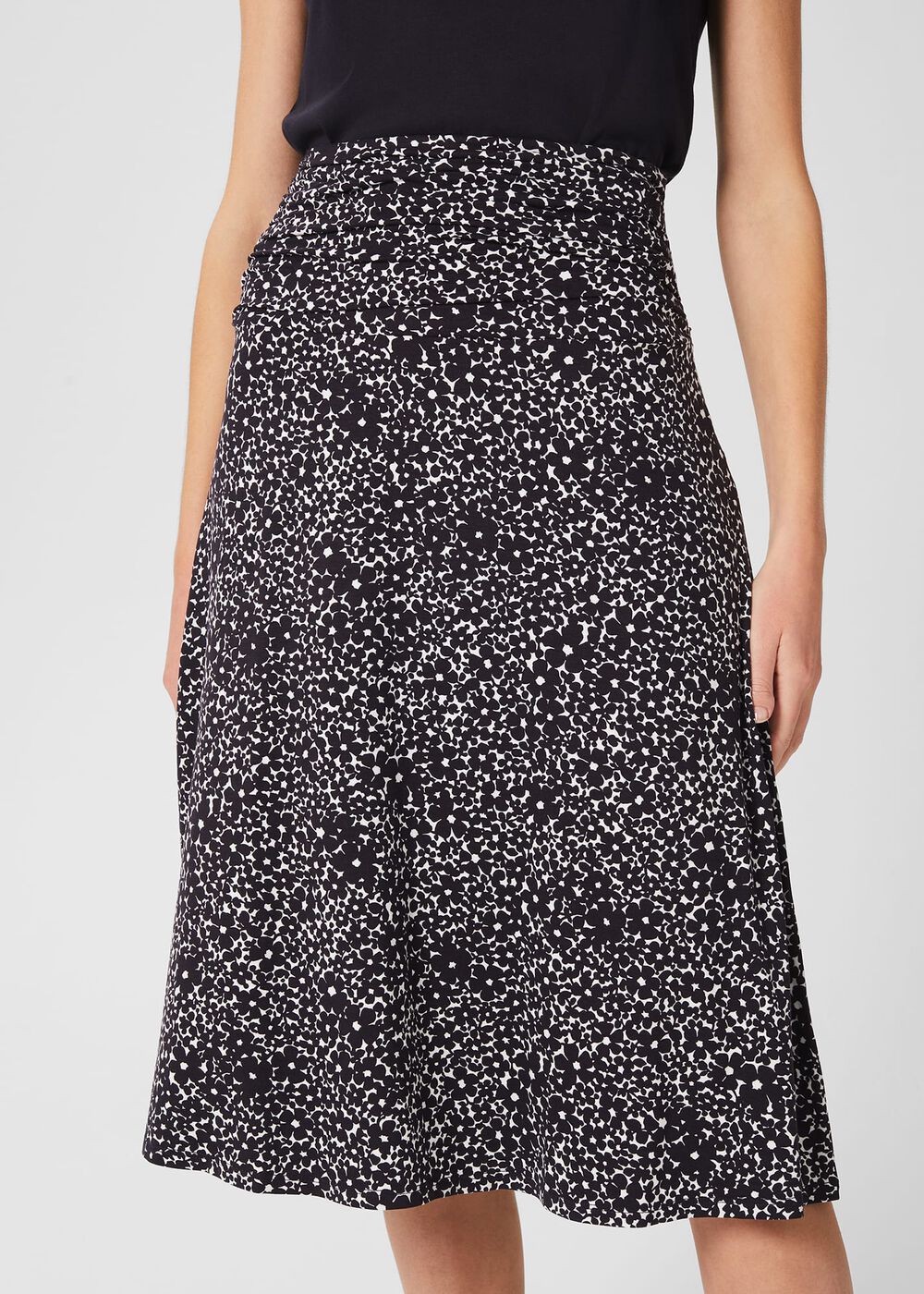 Liza Jersey Skirt, Navy White, hi-res