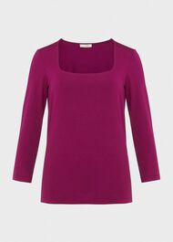 Debbie Double Fronted Top, Bright Plum, hi-res