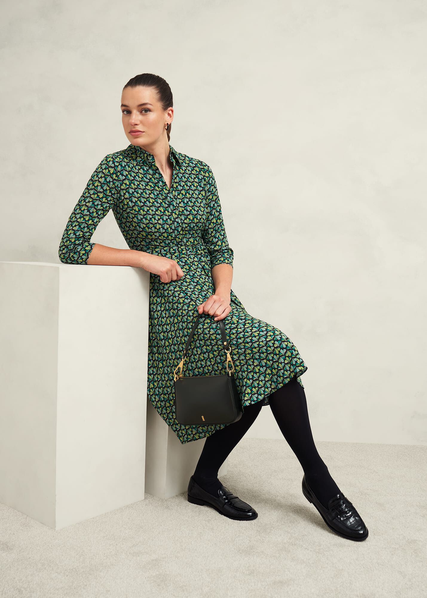Hobbs alexa shift dress forest green clearance