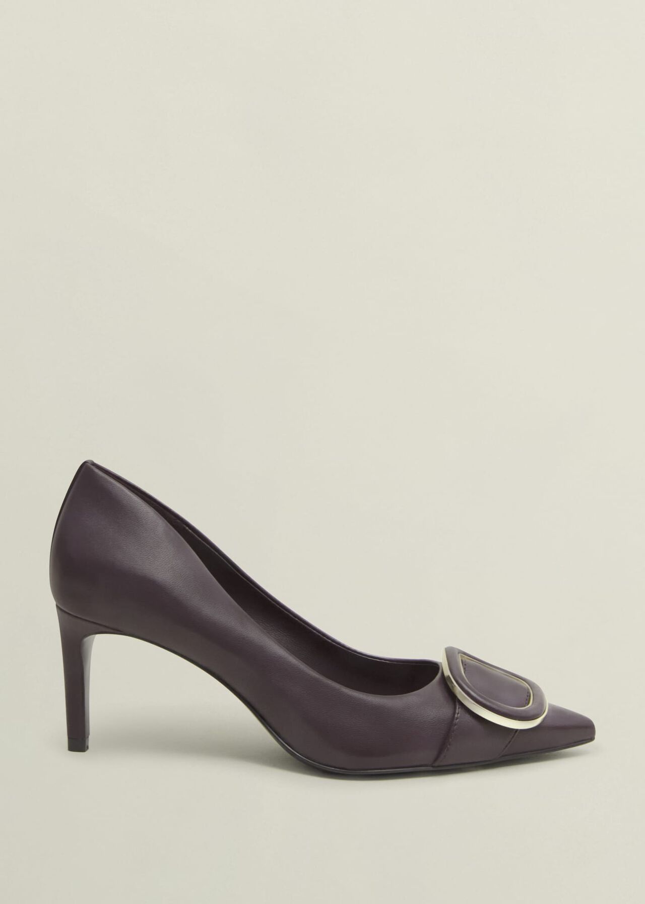 Martie Leather Court Shoes, Malbec Purple, hi-res