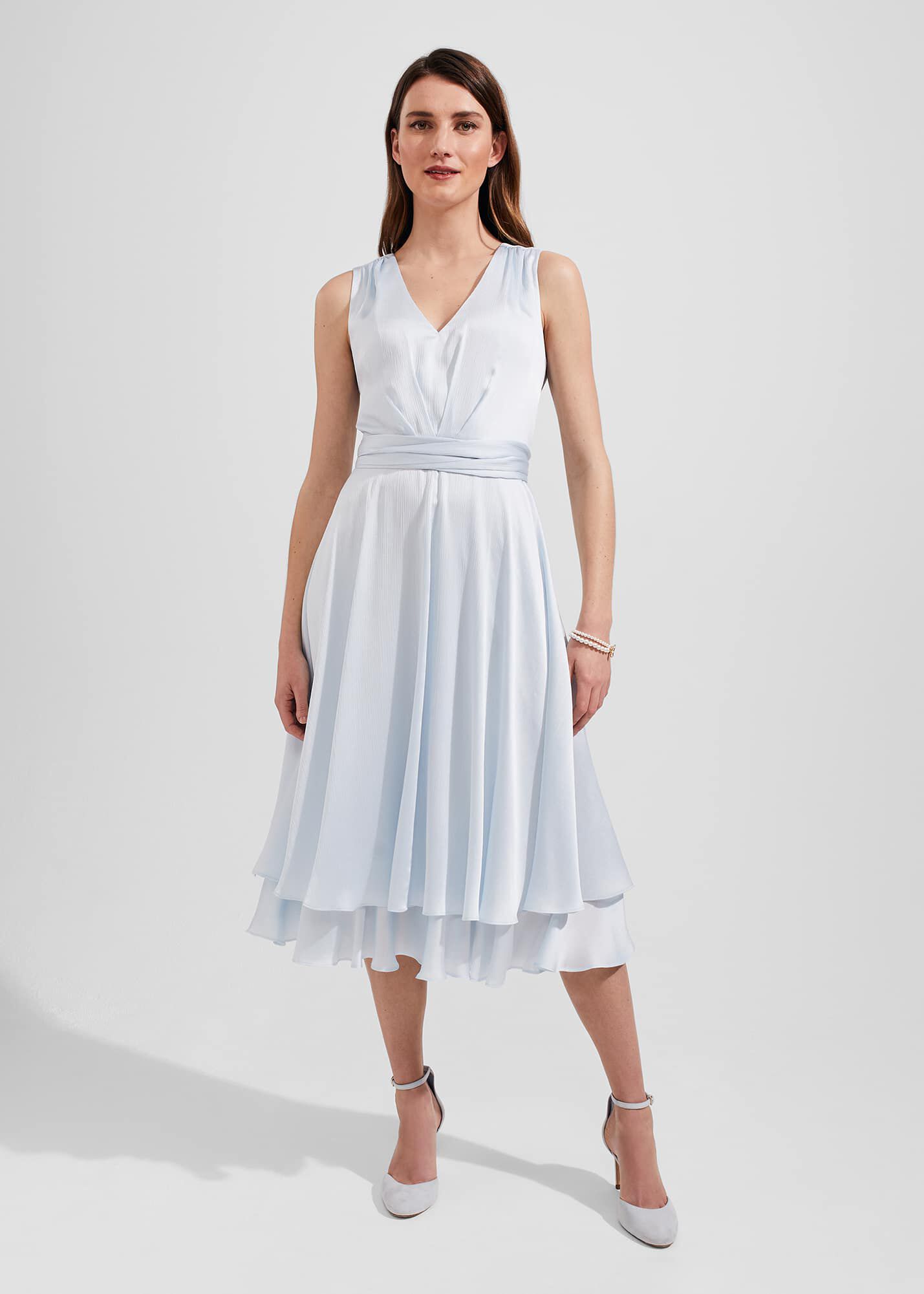 Fit and flare high low deals dress