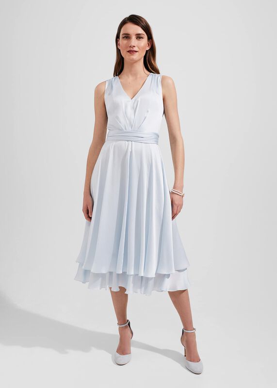 Viola Satin Fit And Flare Dress