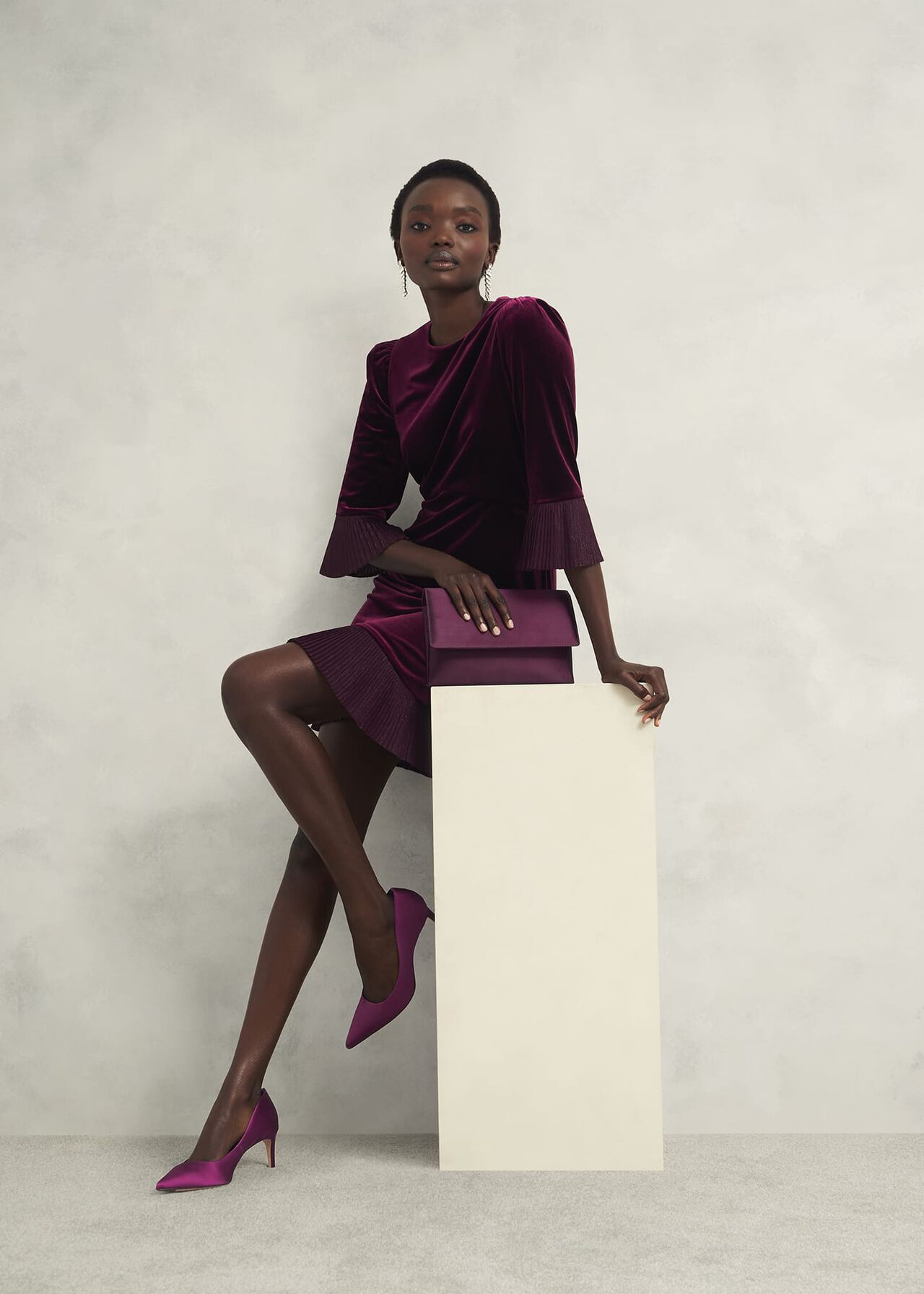 Leila Satin Courts, Warm Plum, hi-res