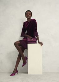 Leila Satin Courts, Warm Plum, hi-res