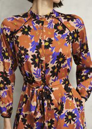 Coworth Floral Tie-Waist Mini Dress, Beige Multi, hi-res