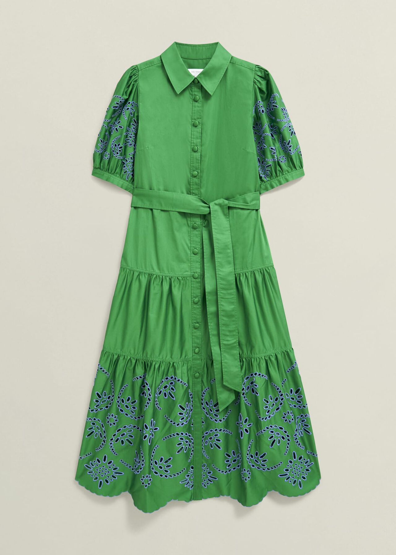 Rosette Broderie Dress, Cilantro Green, hi-res