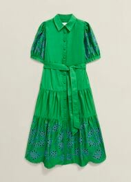 Rosette Broderie Dress, Cilantro Green, hi-res