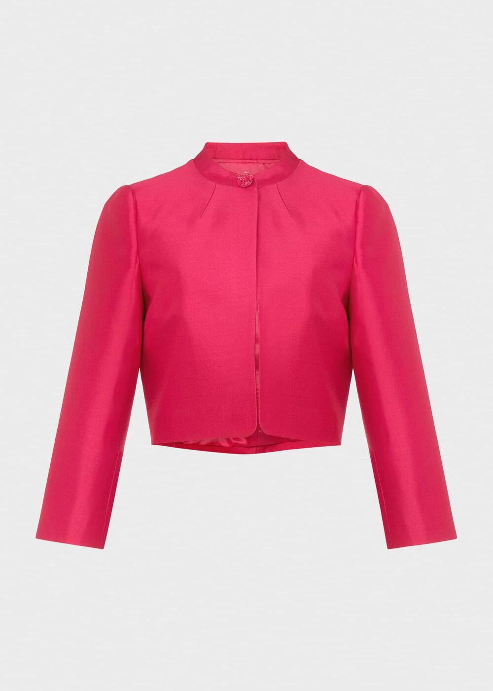 Julietta Silk Blend Jacket, Fuchsia Pink, hi-res