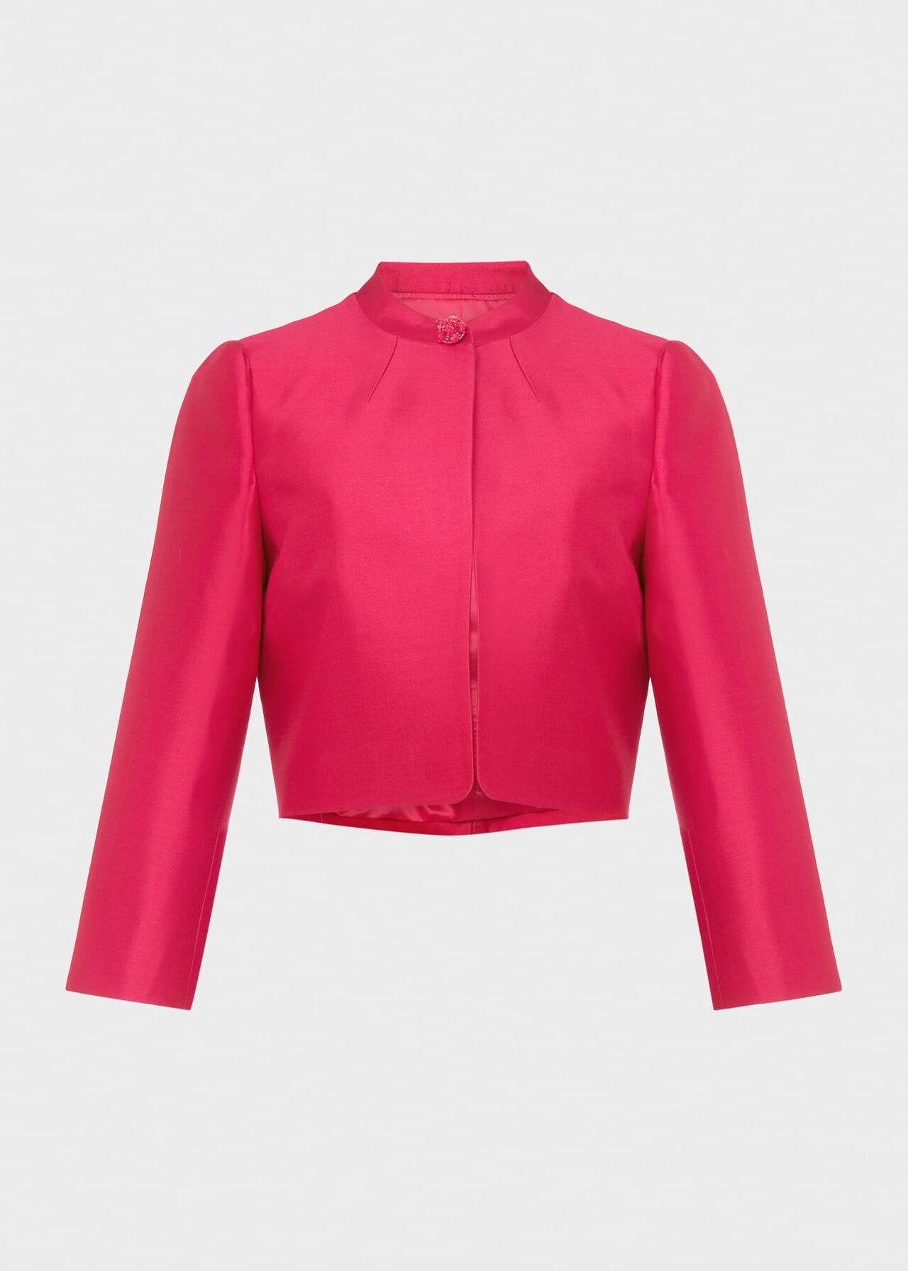 Julietta Silk Blend Jacket, Fuchsia Pink, hi-res
