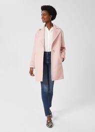 Carmina Wool Blend Coat, Pale Pink Ivory, hi-res