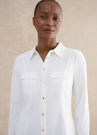Rosana Seamed Shirt, Ivory, hi-res