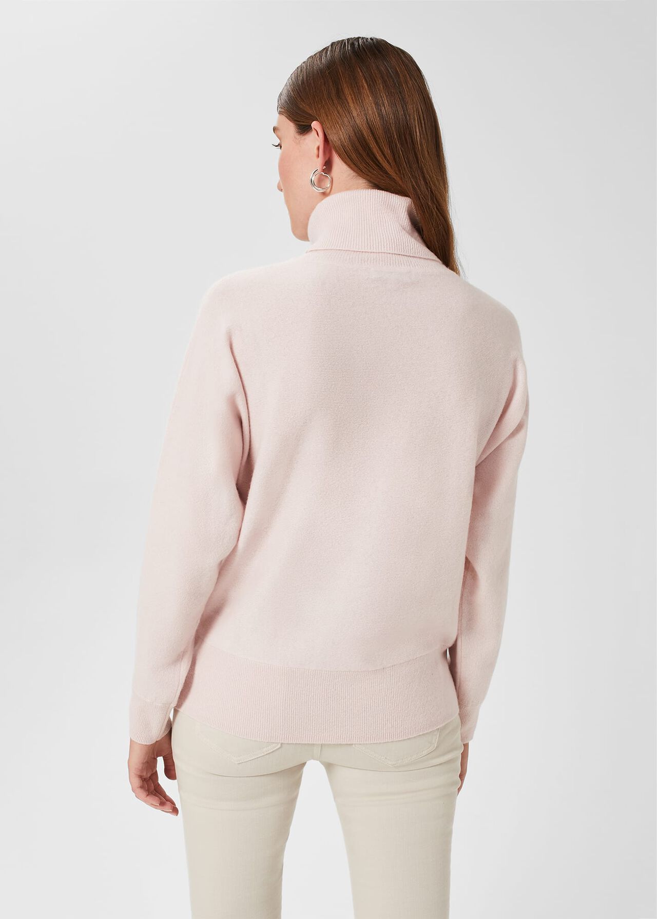 Joanna Roll Neck Cashmere Jumper, Pale Pink, hi-res