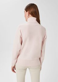 Joanna Roll Neck Cashmere Jumper, Pale Pink, hi-res