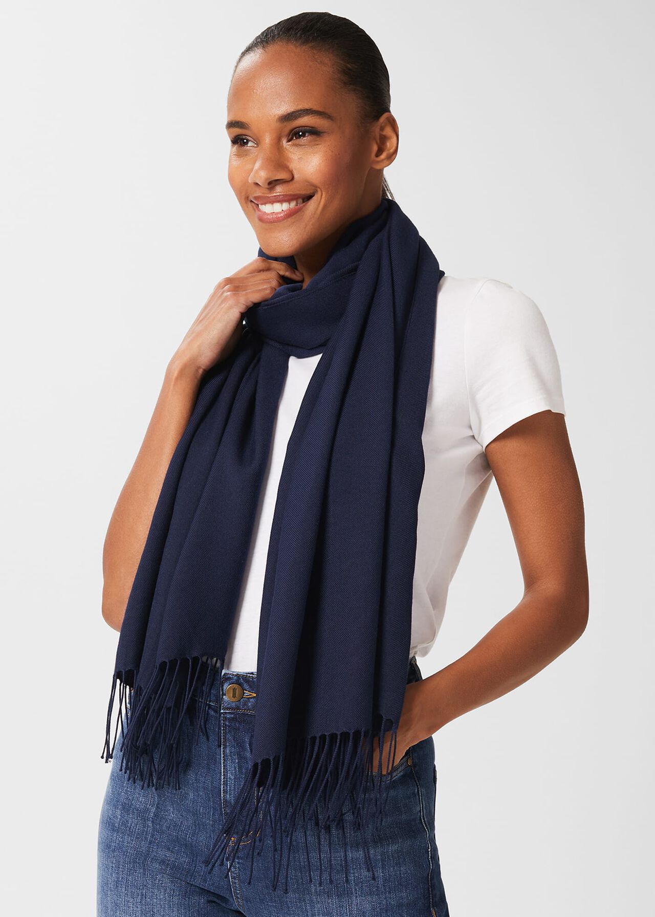 Matilda Scarf, Navy, hi-res
