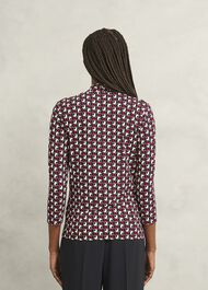 Aimee Printed Top, Pink Ivory, hi-res