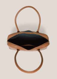 Florence Leather Shoulder Bag, Tan, hi-res