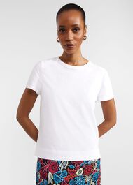 Adaline Cotton Slub T-Shirt, White, hi-res