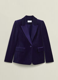 Heather Velvet Jacket, Midnight Purple, hi-res