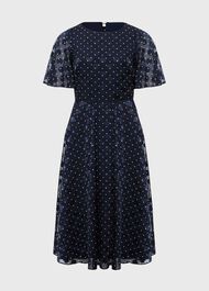 Petite Ceira Spot Dress, Navy Ivory, hi-res