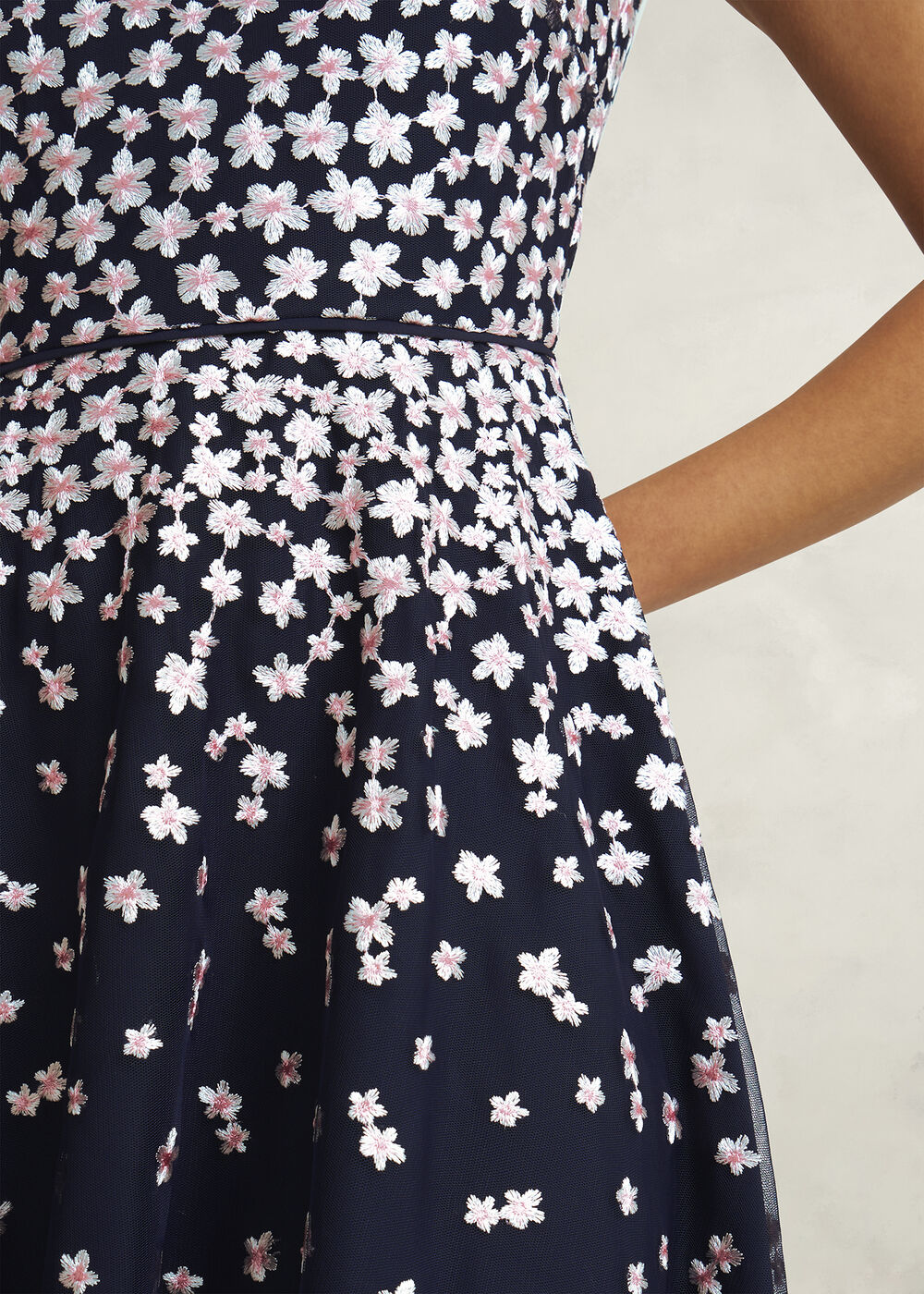 Betty Embroidered Dress , Midnight Pink, hi-res