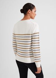 Destiny Sparkle Stripe Jumper, Ivory Silver, hi-res