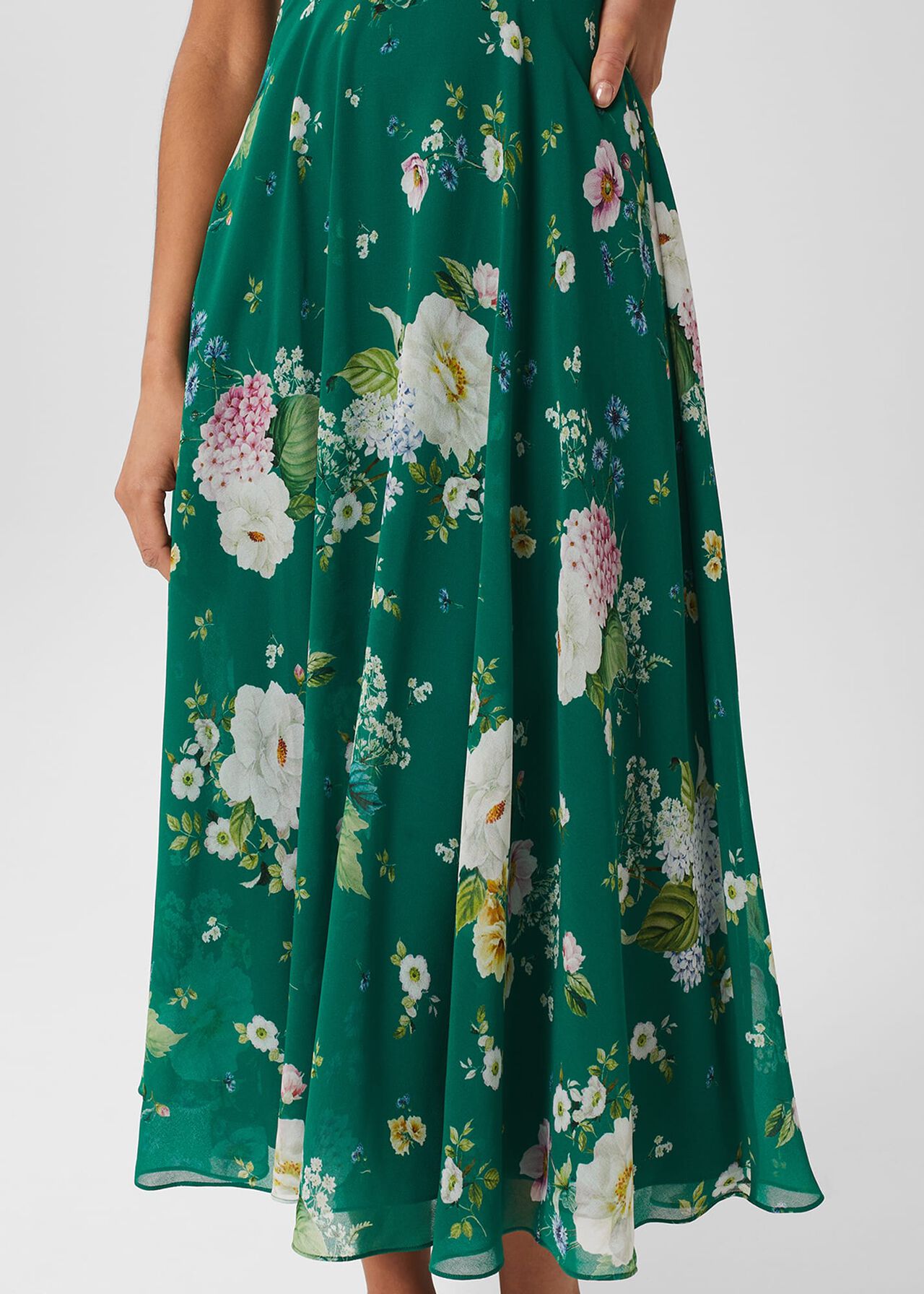 Petite Carly Floral Dress, Green Multi, hi-res