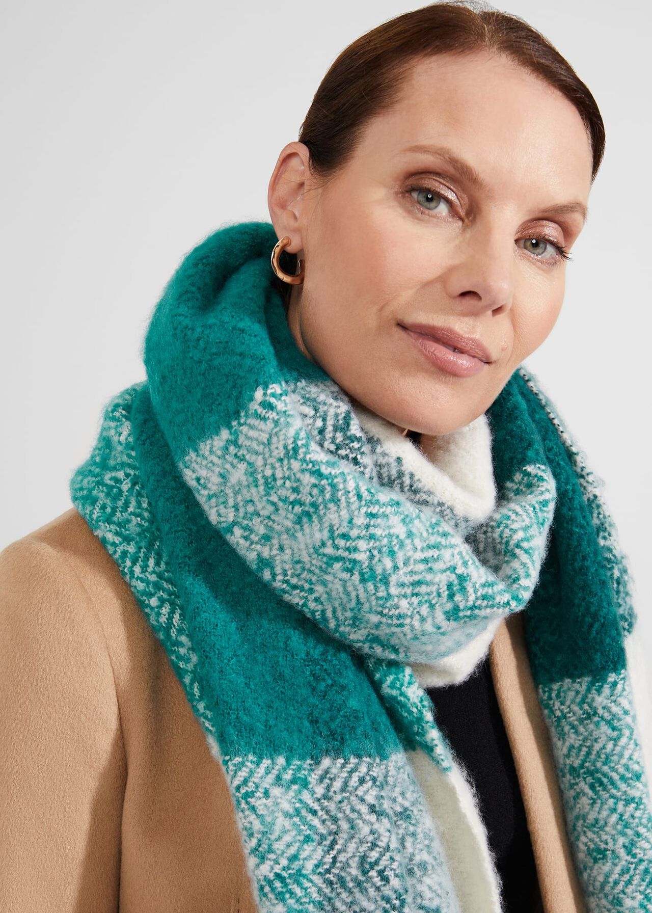 Indah Scarf, Teal Blue Multi, hi-res