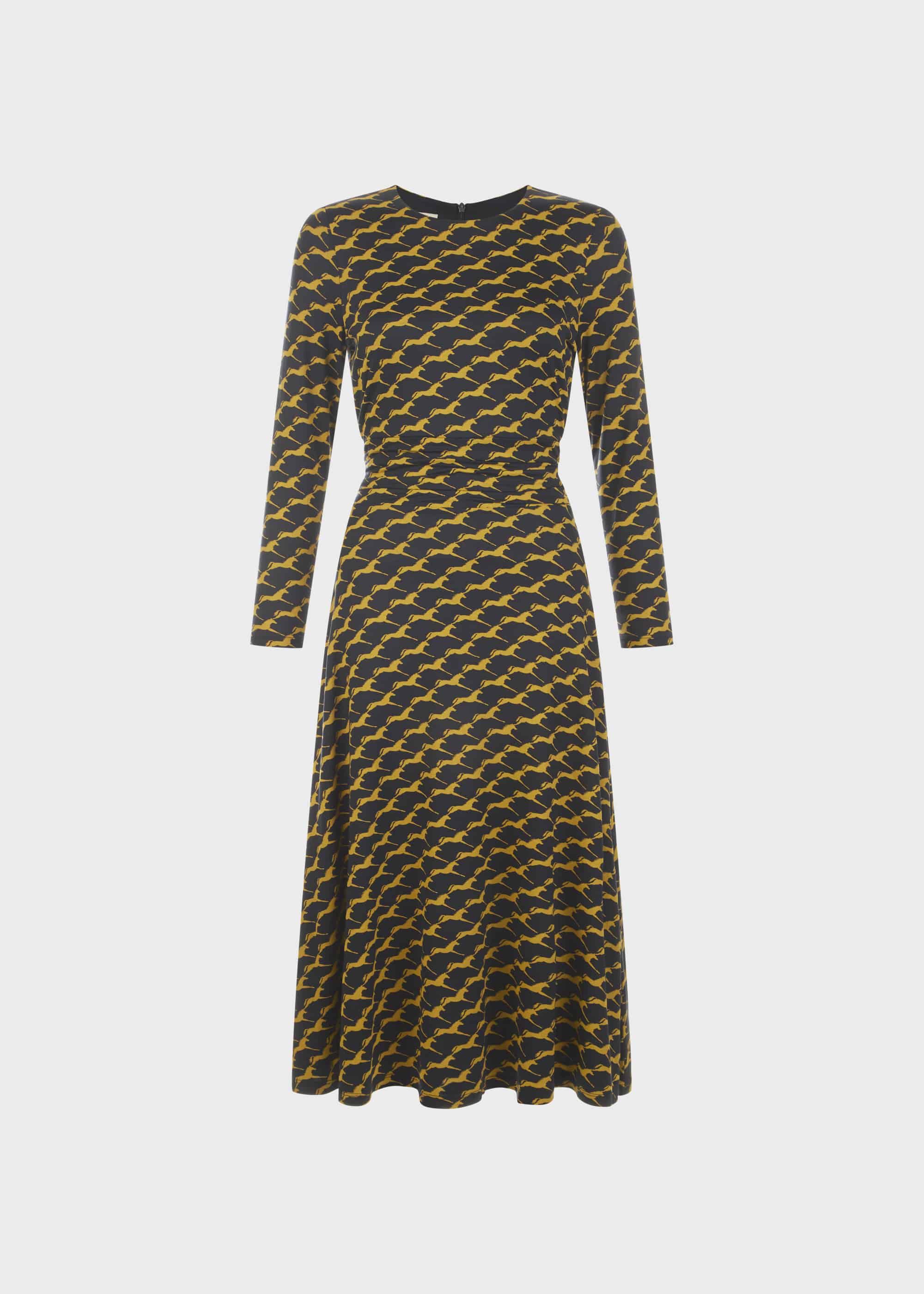 chartreuse midi dress
