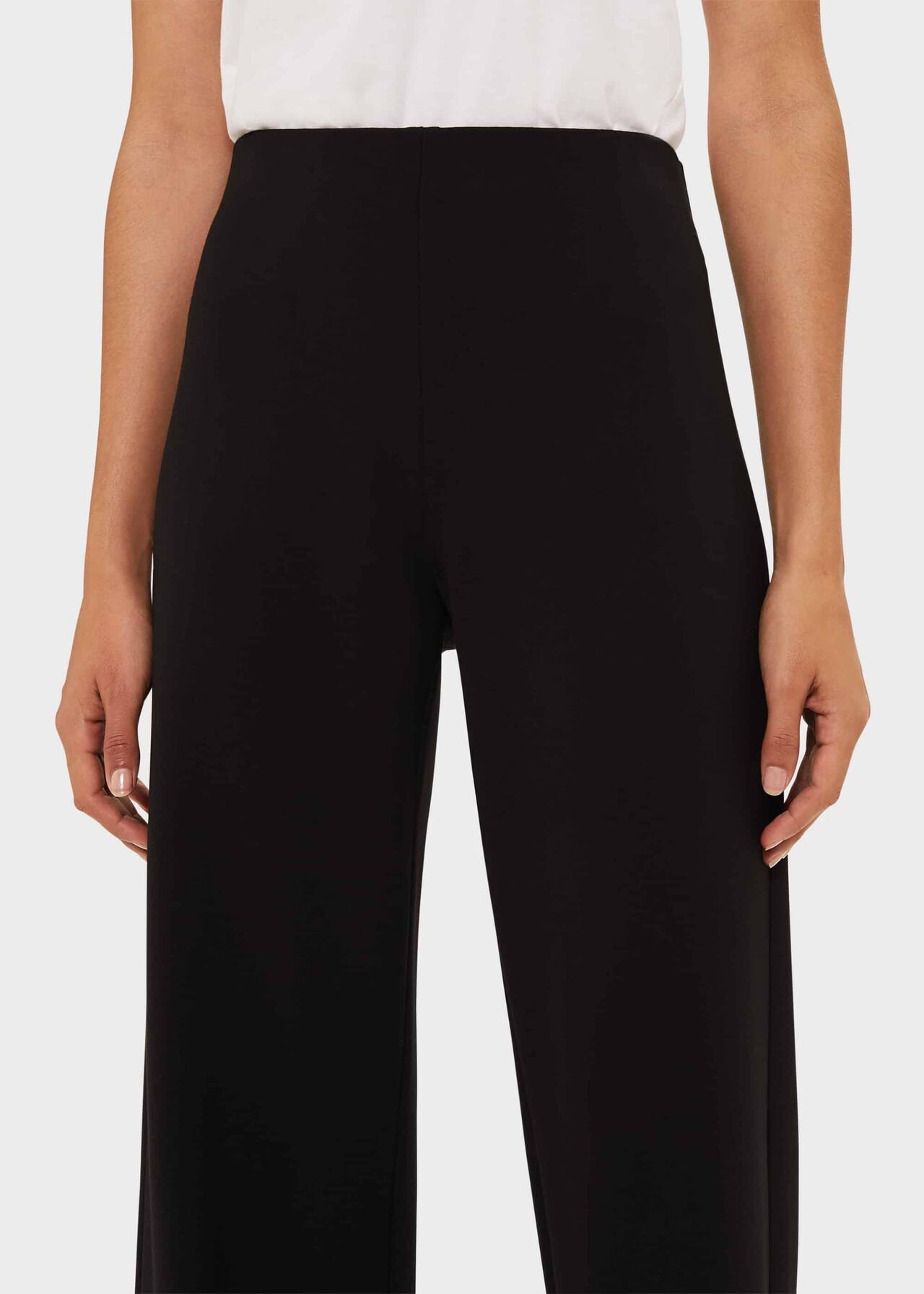 Pippa Jersey Wide Leg Trousers, Black, hi-res