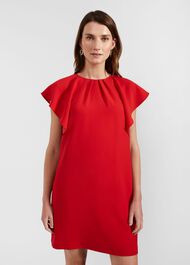 Rosario Frill Sleeveless Dress, Cherry Red, hi-res