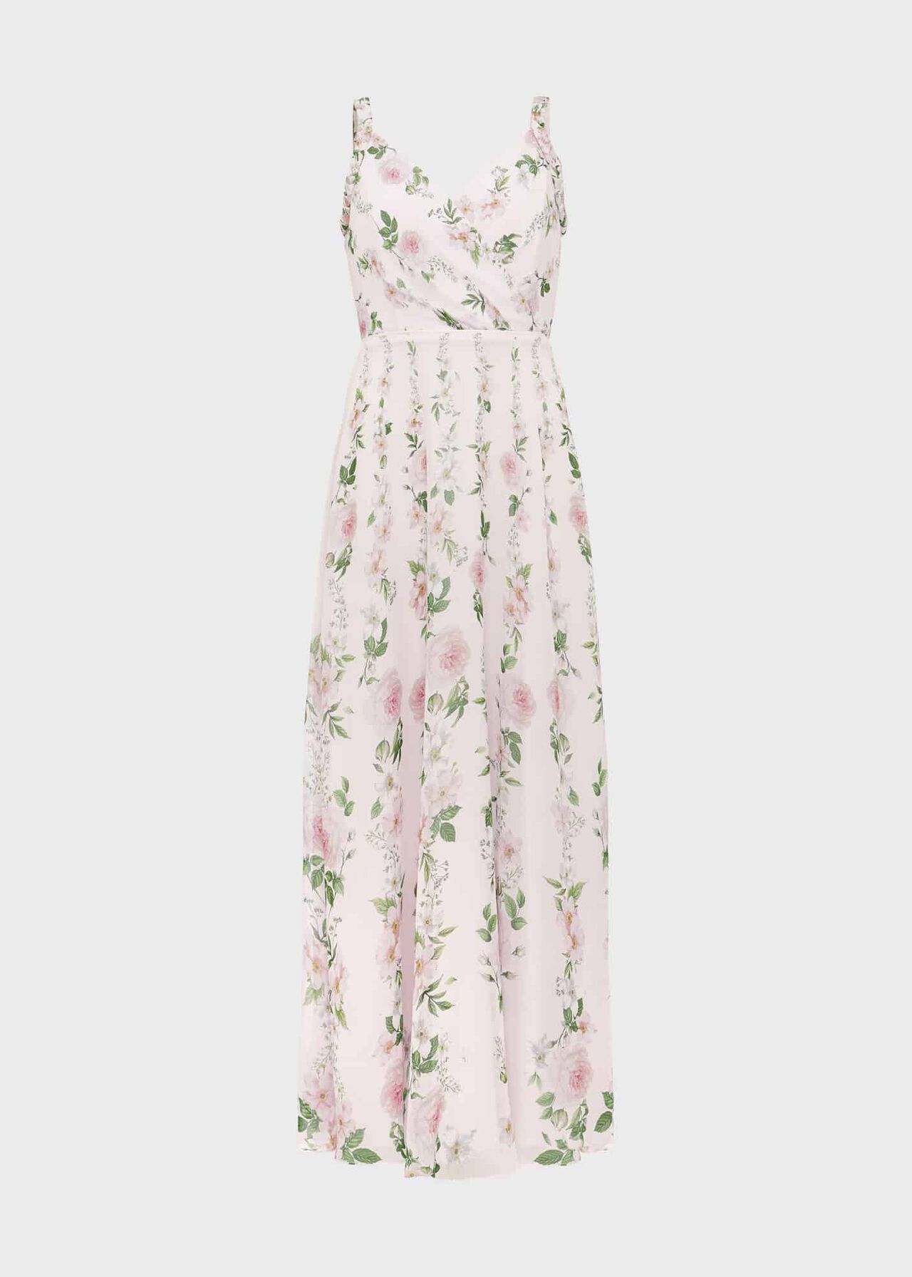 Catherine Silk Floral Maxi Dress, Pale Pink Multi, hi-res