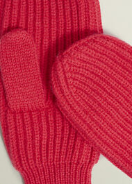 Philipa Knit Mittens, Red, hi-res