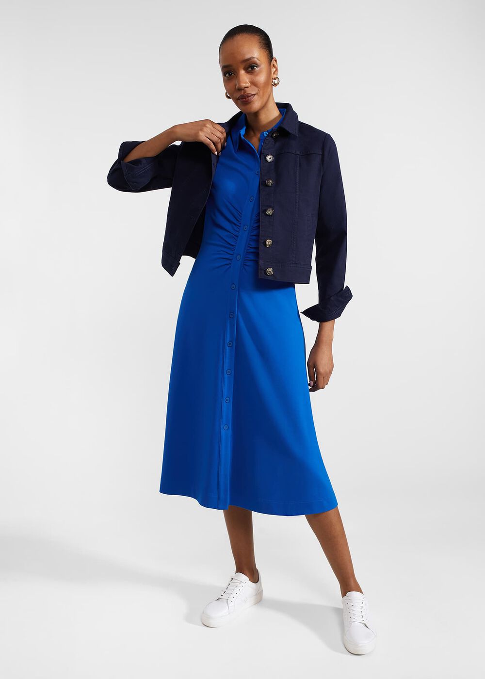 Paisley Ponte Dress, Atlantic Blue, hi-res