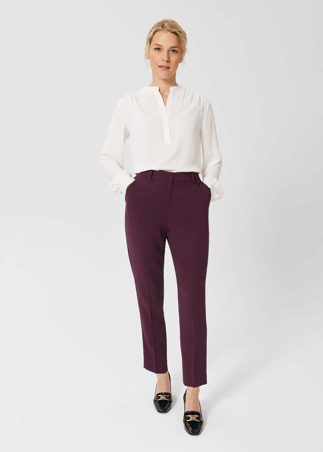 Petite Adelia Trousers, Deep Plum, hi-res
