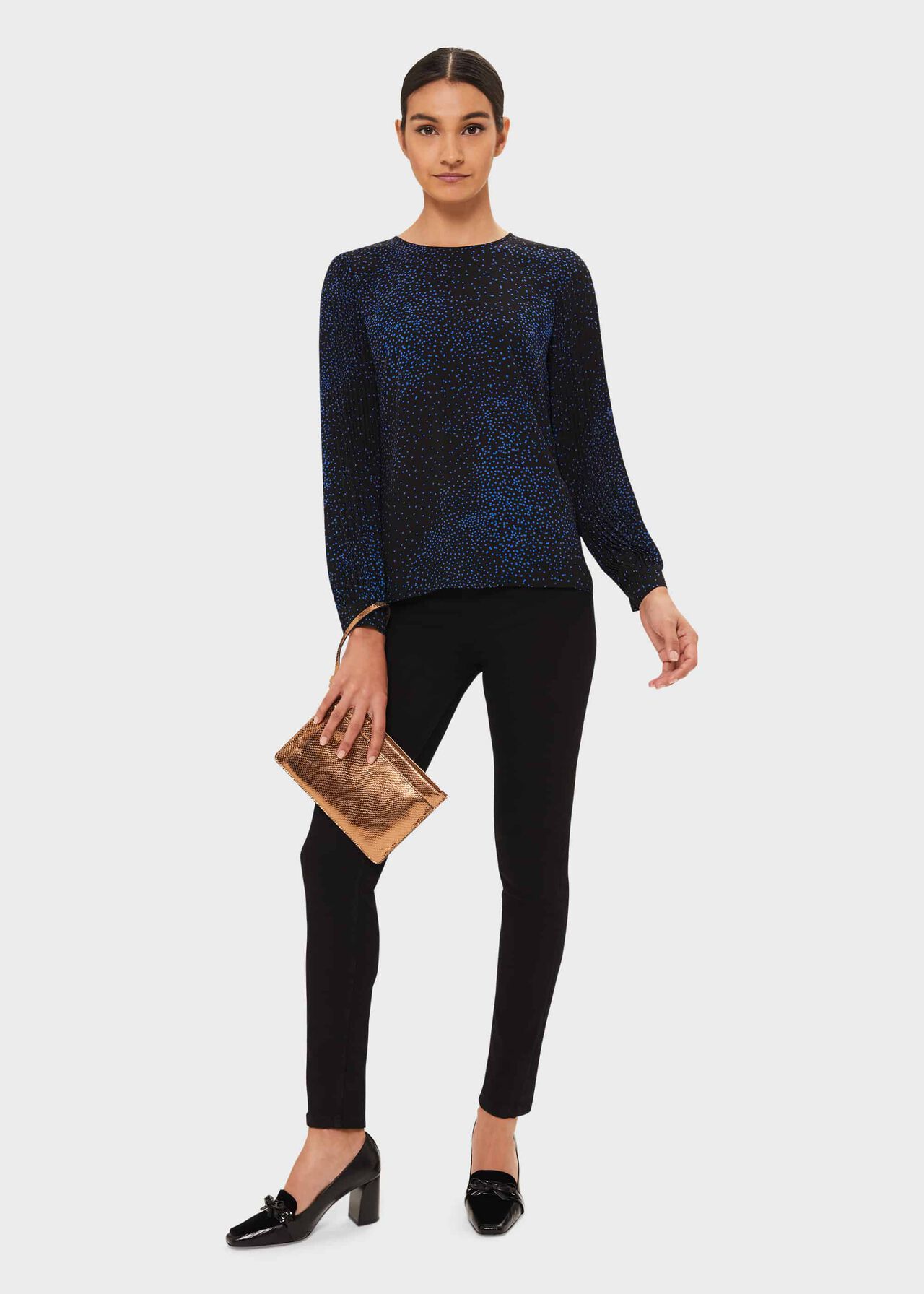 Karissa Blouse, Electrc Blu Blk, hi-res