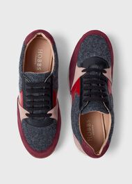 Mara Multi Grey Leather Trainers, Multi Grey, hi-res