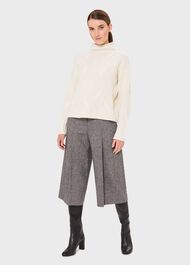 Dina Tweed Wide Culottes With Wool, Grey, hi-res